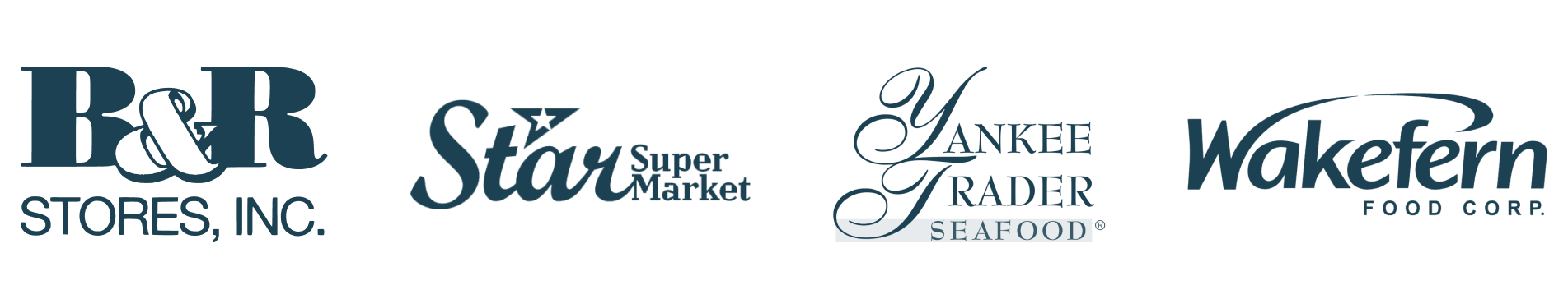 Logos for OpSense customers Ramsey's Market, Star Super Market, Yankee Trader Seafood, and Wakefern Food Corp